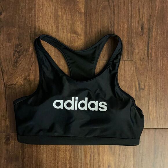 Adidas Ladies Racerback Jogging Running Black Top Size LG - Picture 1 of 4
